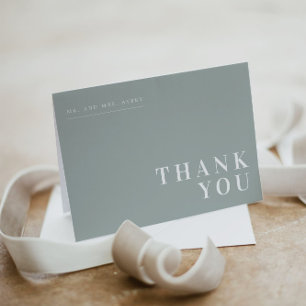 NINA   Sage Green Bohemian Minimal Thank You Card