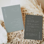 NINA Sage Green Minimal Bohemian Wedding Program Invitation<br><div class="desc">This wedding program features a sage green colouring paired with a modern minimalist layout. It's the perfect invitation for your bohemian desert or rustic earth tone event.</div>