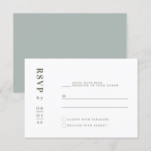 NINA Sage Green Minimalist Bohemian RSVP Card