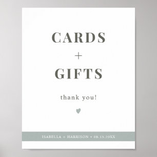 NINA Sage Green Modern Cards and Gifts Sign 