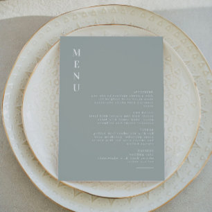 NINA   Sage Green Modern Minimalist Boho Menu Invitation