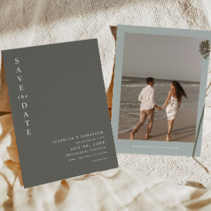 Nina - Sage Green Modern Minimalist Save the Date Invitation