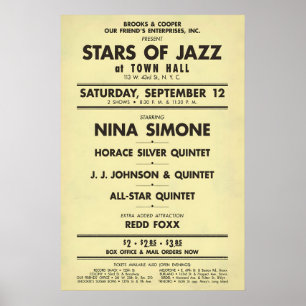 Nina Simone - Horace Silver - J.J. Johnson jazz Poster