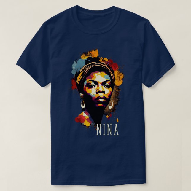 Nina Simone Splash T-Shirt (Design Front)
