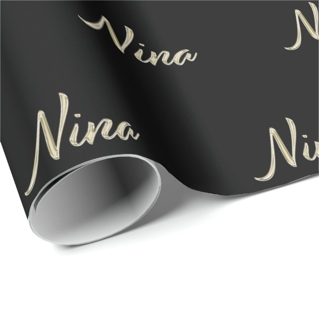 Nina white gold Handwriting Gift Paper (Roll Corner)