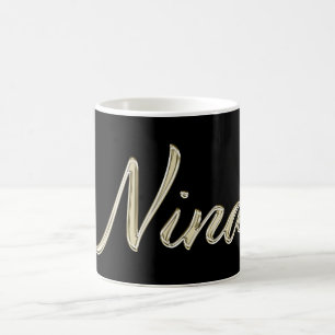 Nina white Handwriting Tasse Kaffeetasse Coffee Mug