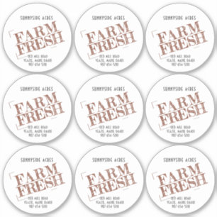 Nine 2.5" Red FARM FRESH Vintage Style Product 