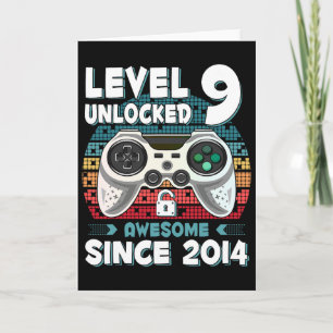 Nine 9yr Bday Son Boy Funny Gamer 9th 9 Year Old B Card