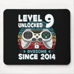 Nine 9yr Bday Son Boy Funny Gamer 9th 9 Year Old B Mouse Mat