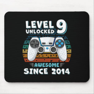 Nine 9yr Bday Son Boy Funny Gamer 9th 9 Year Old B Mouse Mat