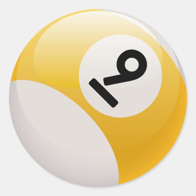 NINE BALL CLASSIC ROUND STICKER (Front)
