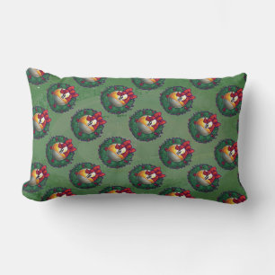 Nine Ball in Wreath Pattern on Green Lumbar Cushion