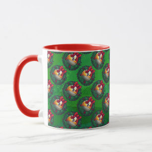 Nine Ball in Wreath Pattern on Green Mug