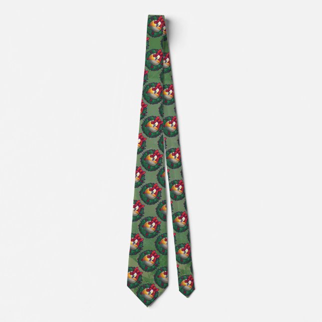 Nine Ball in Wreath Pattern on Green Tie (Front)