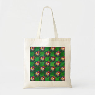 Nine Ball in Wreath Pattern on Green Tote Bag
