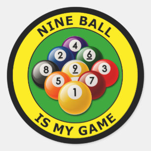 NINE BALL IS MY GAME CLASSIC ROUND STICKER