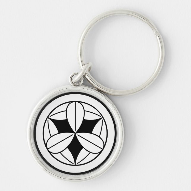 Nine bamboo leaves in circle key ring (Front)