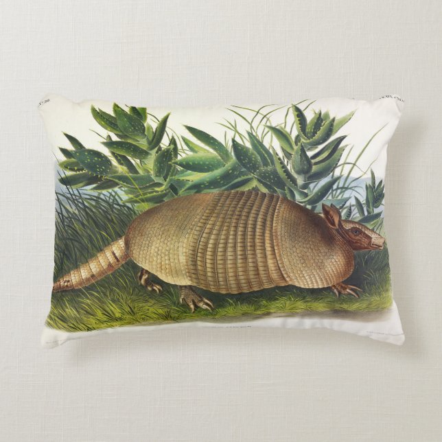Nine-Banded, Long-nosed Armadillo by Audubon Decorative Cushion (Front)