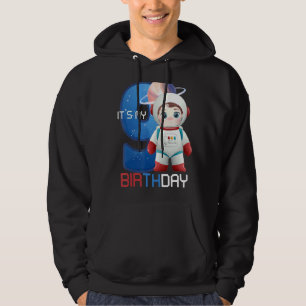 Nine Birthday Little Space Boys 9 Years Astronaut Hoodie