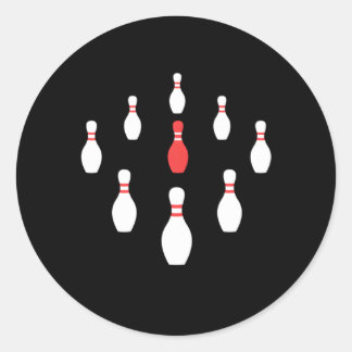 Nine Bowling New Rack Of Classic Round Sticker