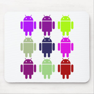 Nine Bug Droids (Android Multiple Purple Colours) Mouse Mat