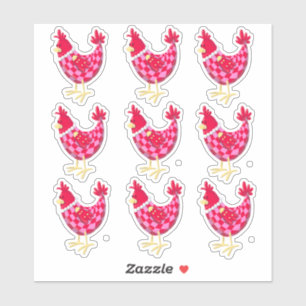 Nine Chequered Hens - Stickers