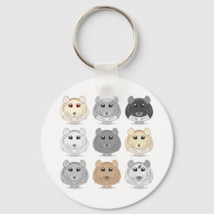 Nine Chinchilla Design Keychain