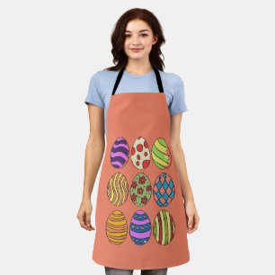Nine colourful Easter Eggs on All-Over Print Apron