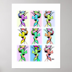 Nine Colourful Silly Faces Profile: Poster
