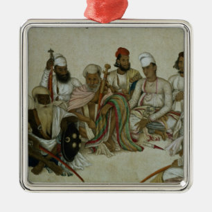 Nine courtiers and servants of the Raja Metal Tree Decoration