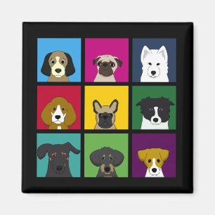 Nine Dogs Magnet