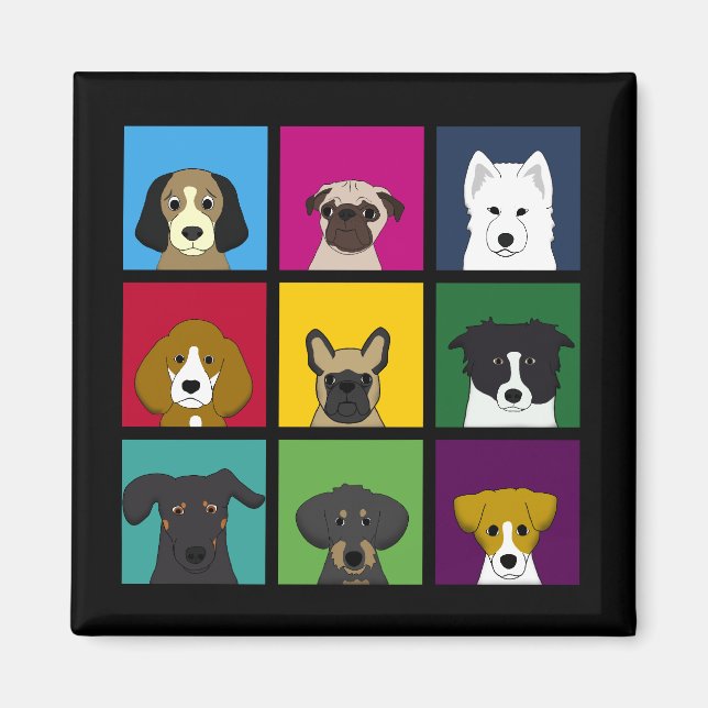 Nine Dogs Magnet (Front)