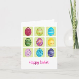 Nine Easter Eggs Holiday Card