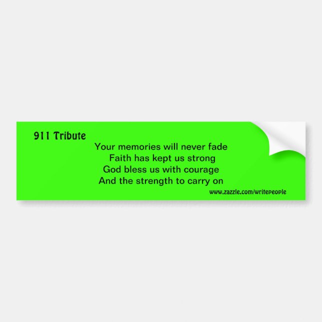 nine eleven tribute bumper stickers (Front)