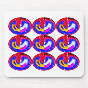 Nine flying saucers art mouse mat