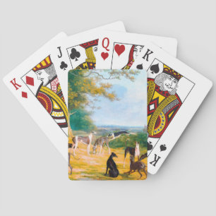 Nine Greyhounds in a Landscape by Jacques-Laurent  Playing Cards