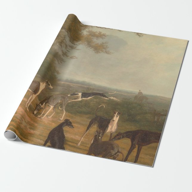 Nine Greyhounds In A Landscape Jacques Laurent Wrapping Paper (Unrolled)