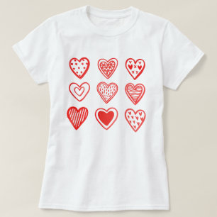 Nine Hearts Valentines Day Whimsical T-Shirt