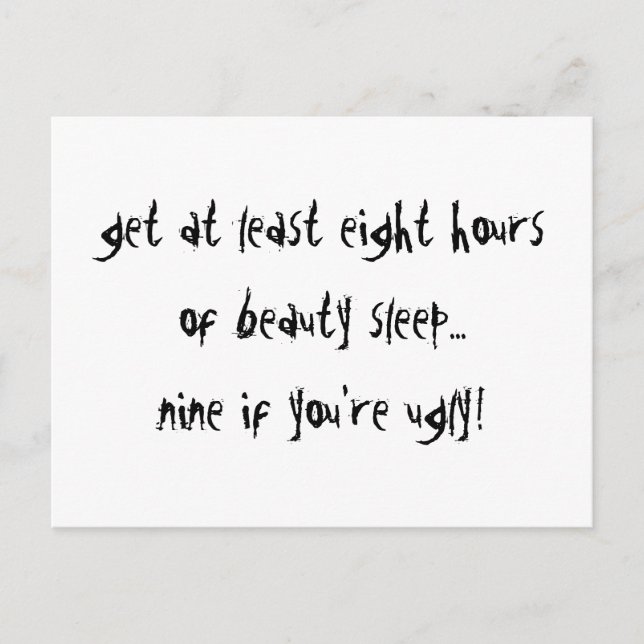 Nine If Your Ugly Postcard (Front)