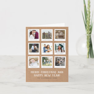 Nine Instant Photo Style Year in Review Holiday Card