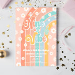 Nine Is A Vibe Rainbow Daisy 9th Birthday Party Invitation<br><div class="desc">This is a Nine Is A Vibe Rainbow & Daisies Groovy Retro 9th Birthday Party Invitation!</div>