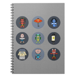 Nine Japanese Yokai Monster Notebook