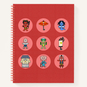 Nine Japanese Yokai Monster Notebook