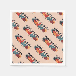 Nine Ladies Dancing Cut-Out Stencil Retro Style 1 Napkin
