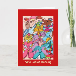 Nine Ladies Dancing Holiday Card