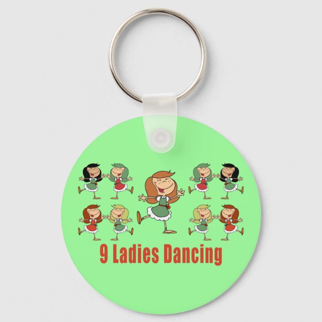 Nine Ladies Dancing Key Chains (Front)