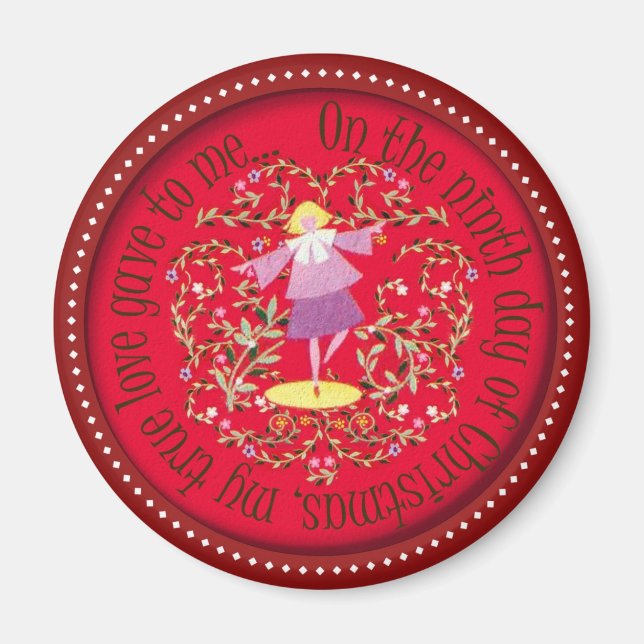 Nine ladies dancing magnet (Front)