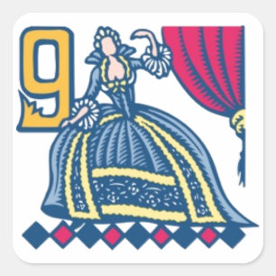 Nine Ladies Dancing Square Sticker