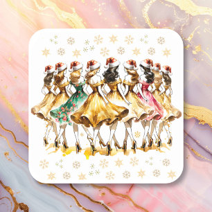 Nine Ladies Dancing   Twelve Days of Christmas Square Sticker