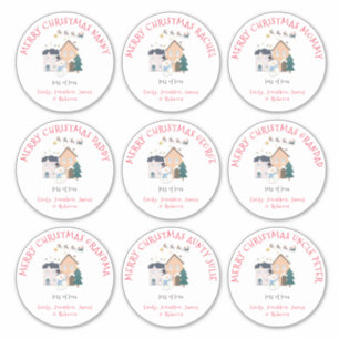 Nine Large Different Names Sleigh Merry Christmas